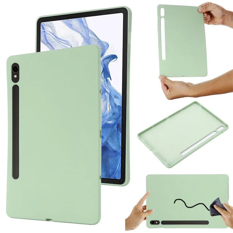 For Samsung Galaxy Tab S9 FE Case Microfiber Lining Liquid Silicone Cover