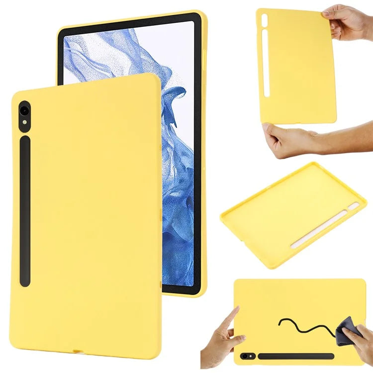 For Samsung Galaxy Tab S9 FE Case Microfiber Lining Liquid Silicone Cover