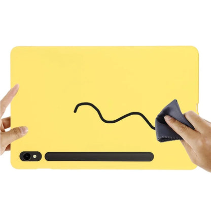 For Samsung Galaxy Tab S9 FE Case Microfiber Lining Liquid Silicone Cover