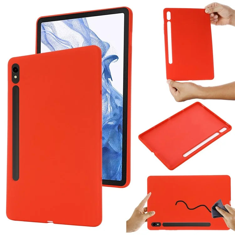 For Samsung Galaxy Tab S9 FE Case Microfiber Lining Liquid Silicone Cover