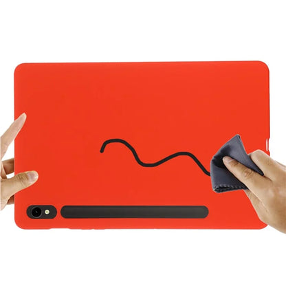 For Samsung Galaxy Tab S9 FE Case Microfiber Lining Liquid Silicone Cover