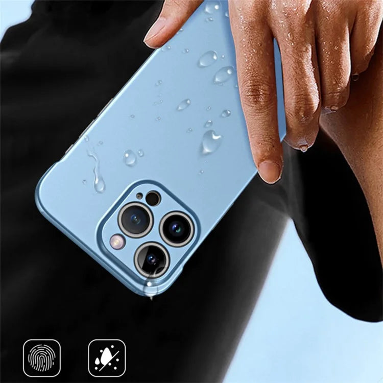 For iPhone 15 Pro Max Borderless Case Matte PC Slim Phone Cover