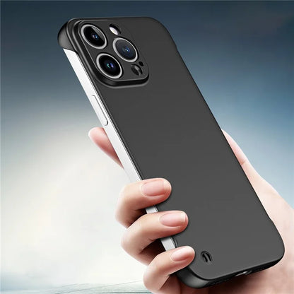 For iPhone 15 Pro Max Borderless Case Matte PC Slim Phone Cover