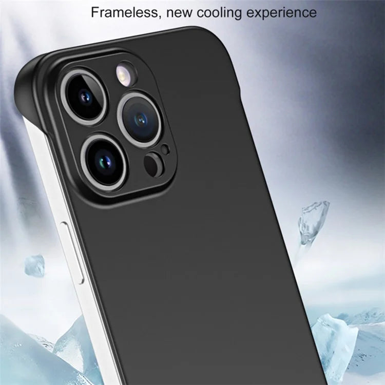 For iPhone 15 Pro Max Borderless Case Matte PC Slim Phone Cover