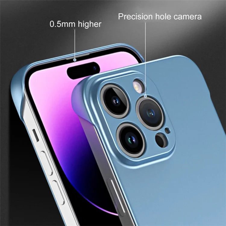 For iPhone 15 Pro Max Borderless Case Matte PC Slim Phone Cover