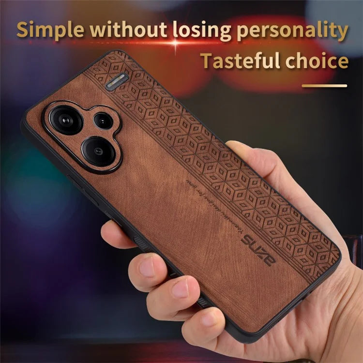 AZNS For Xiaomi Redmi Note 13 Pro+ 5G Case Imprinted PU Leather + TPU Cell Phone Cover