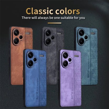 AZNS For Xiaomi Redmi Note 13 Pro+ 5G Case Imprinted PU Leather + TPU Cell Phone Cover
