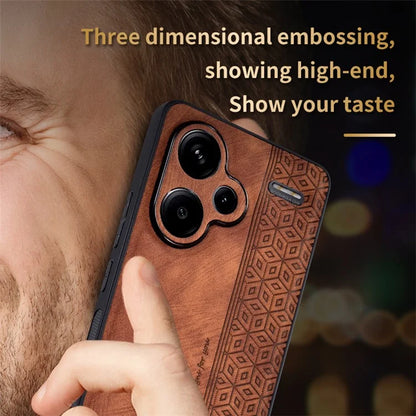 AZNS For Xiaomi Redmi Note 13 Pro+ 5G Case Imprinted PU Leather + TPU Cell Phone Cover