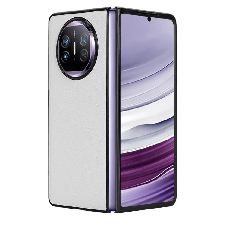 For Huawei Mate X5 Phone Case Carbon Fiber Texture PU Leather+PC Back Cover