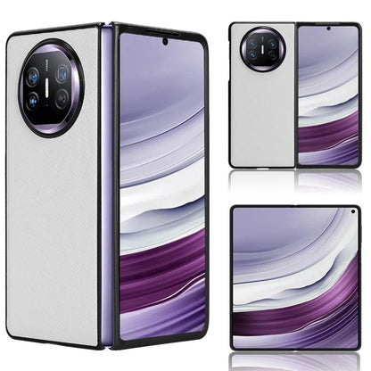For Huawei Mate X5 Phone Case Carbon Fiber Texture PU Leather+PC Back Cover