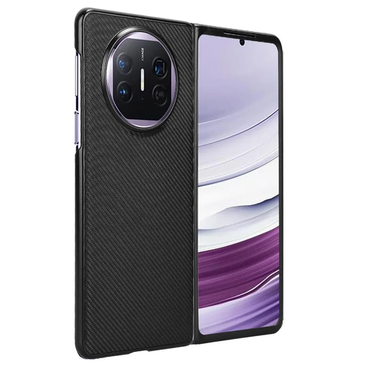 For Huawei Mate X5 Phone Case Carbon Fiber Texture PU Leather+PC Back Cover