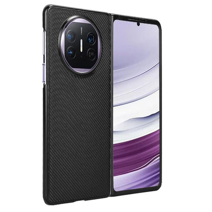 For Huawei Mate X5 Phone Case Carbon Fiber Texture PU Leather+PC Back Cover