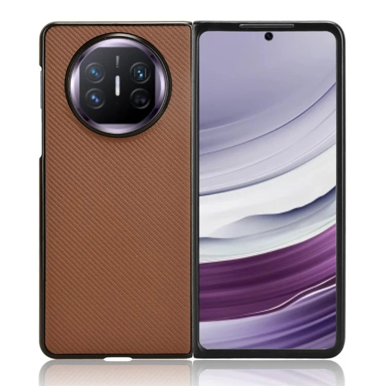 For Huawei Mate X5 Phone Case Carbon Fiber Texture PU Leather+PC Back Cover