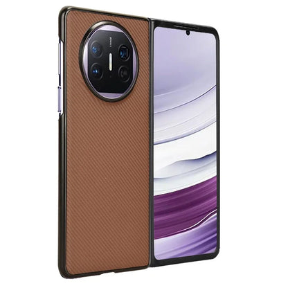 For Huawei Mate X5 Phone Case Carbon Fiber Texture PU Leather+PC Back Cover
