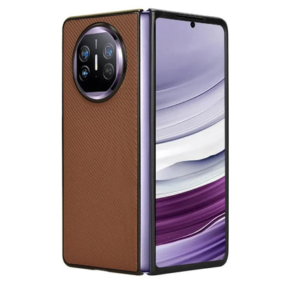 For Huawei Mate X5 Phone Case Carbon Fiber Texture PU Leather+PC Back Cover