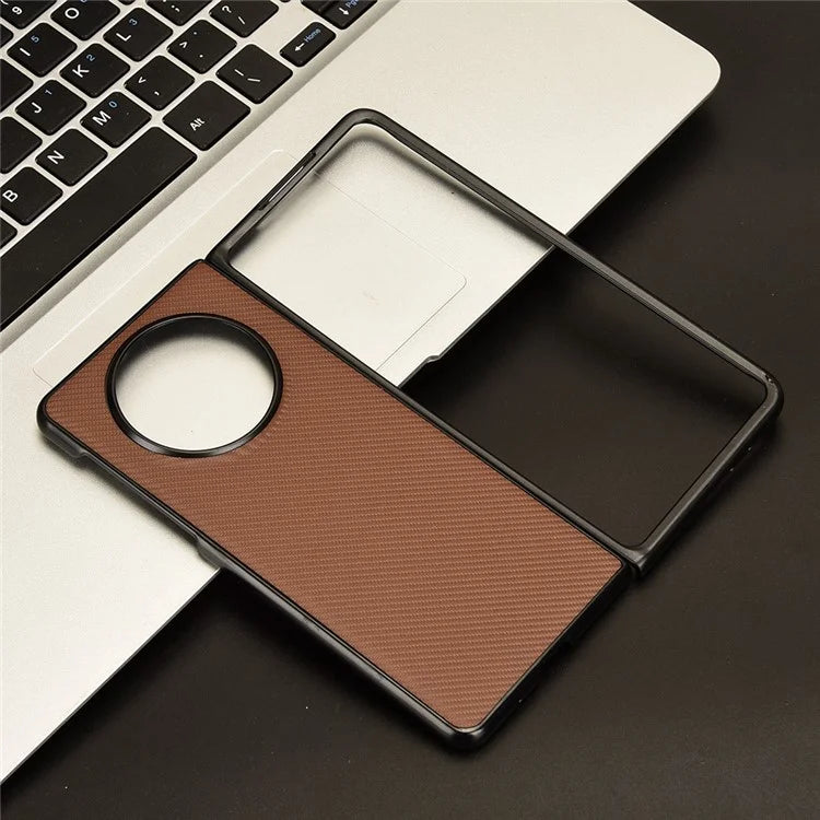 For Huawei Mate X5 Phone Case Carbon Fiber Texture PU Leather+PC Back Cover