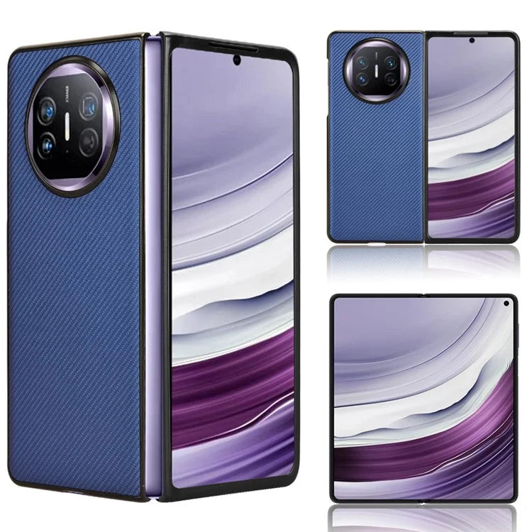 For Huawei Mate X5 Phone Case Carbon Fiber Texture PU Leather+PC Back Cover