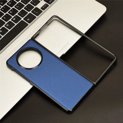 For Huawei Mate X5 Phone Case Carbon Fiber Texture PU Leather+PC Back Cover
