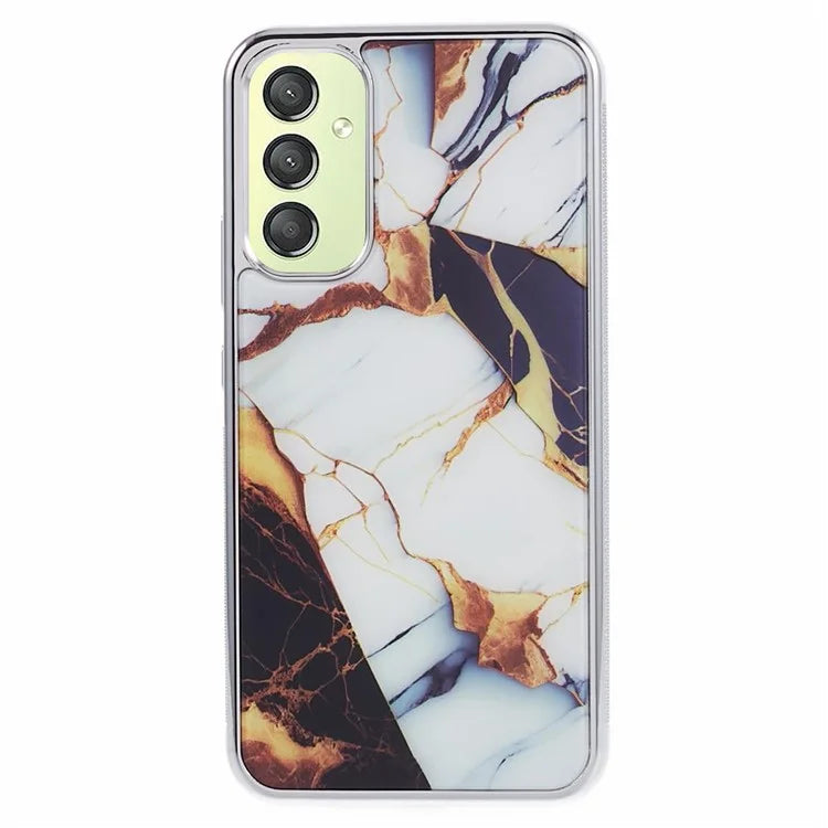 For Samsung Galaxy A24 4G (162.1 x 77.6 x 8.3mm) Cover Cell Phone PC+TPU Marble Pattern Back Case
