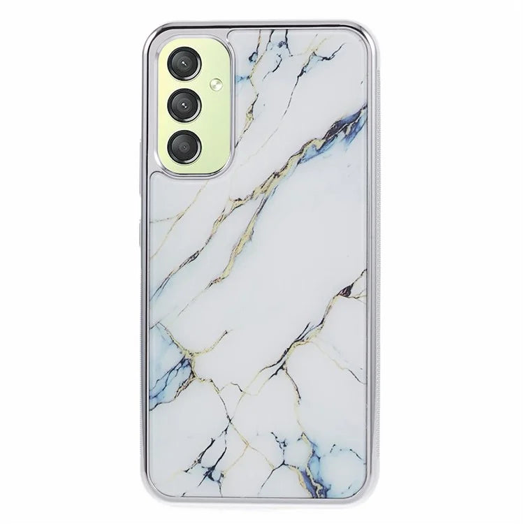 For Samsung Galaxy A24 4G (162.1 x 77.6 x 8.3mm) Cover Cell Phone PC+TPU Marble Pattern Back Case