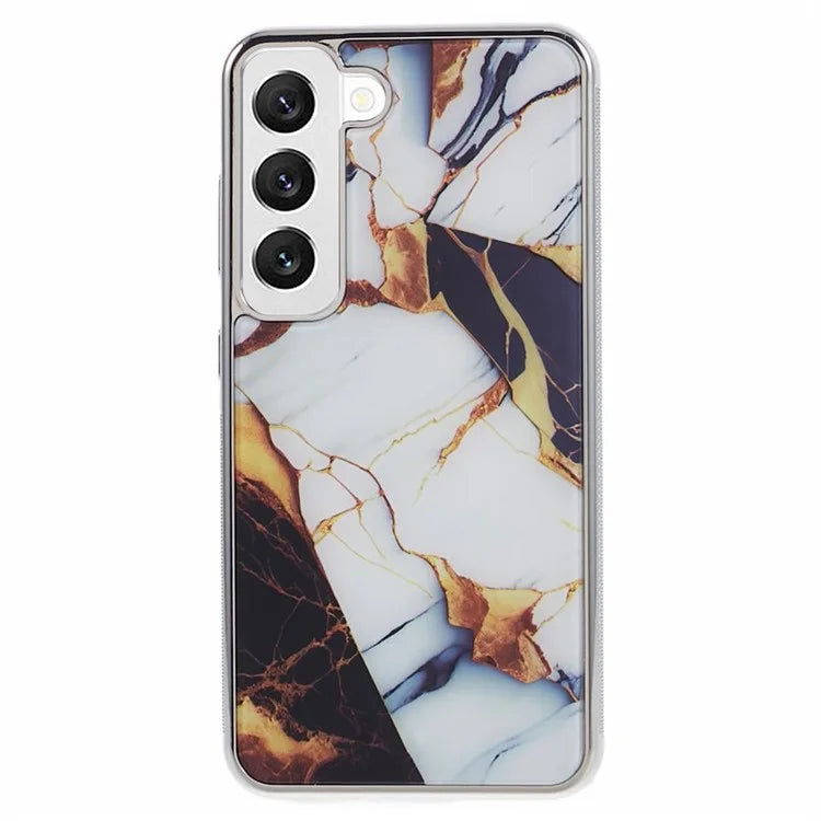 For Samsung Galaxy S22+ 5G Cover Marble Pattern Cell Phone PC+TPU Back Case