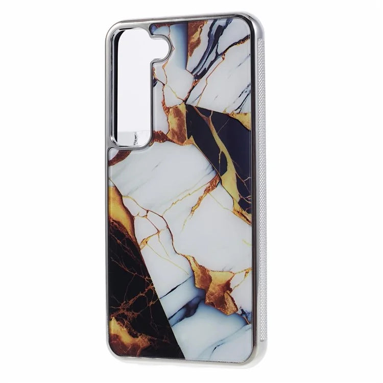 For Samsung Galaxy S22+ 5G Cover Marble Pattern Cell Phone PC+TPU Back Case