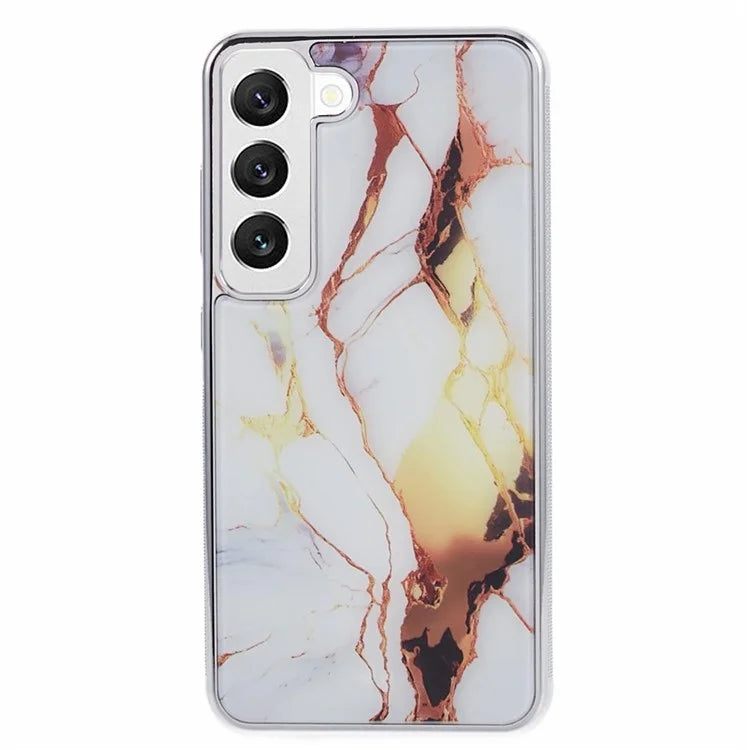 For Samsung Galaxy S22 5G Cover Marble Pattern Cell Phone PC+TPU Shockproof Case