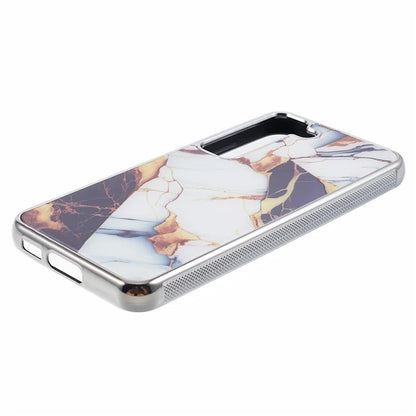 For Samsung Galaxy S22 5G Cover Marble Pattern Cell Phone PC+TPU Shockproof Case