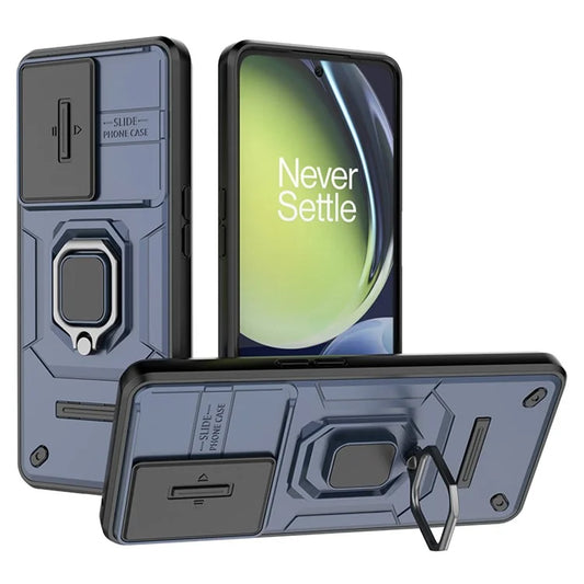 For OnePlus Nord CE 3 Lite 5G / N30 5G Case Slide Lens Lid PC+TPU Kickstand Phone Cover