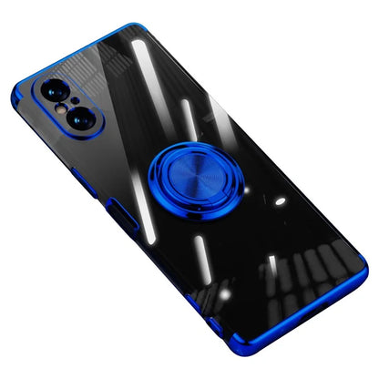For Sony Xperia 5 V Phone Case Electroplating TPU Anti-drop Cover with Ring Kickstand