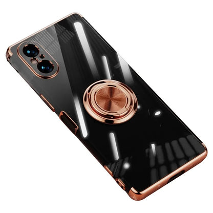 For Sony Xperia 5 V Phone Case Electroplating TPU Anti-drop Cover with Ring Kickstand