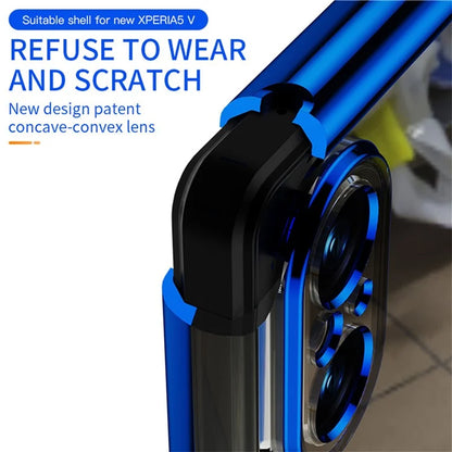 For Sony Xperia 5 V Phone Case Electroplating TPU Anti-drop Cover with Ring Kickstand