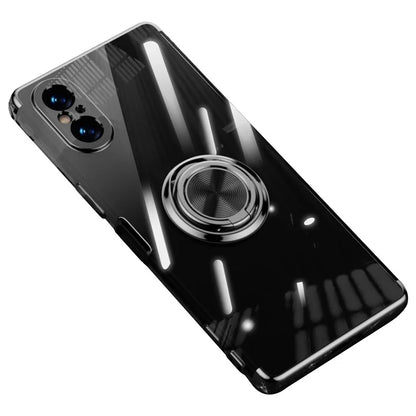 For Sony Xperia 5 V Phone Case Electroplating TPU Anti-drop Cover with Ring Kickstand