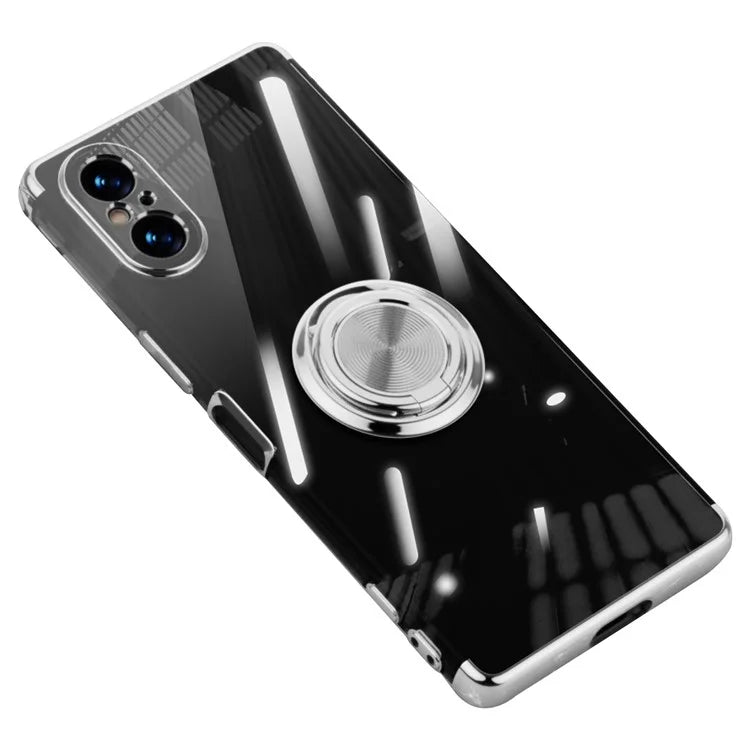 For Sony Xperia 5 V Phone Case Electroplating TPU Anti-drop Cover with Ring Kickstand