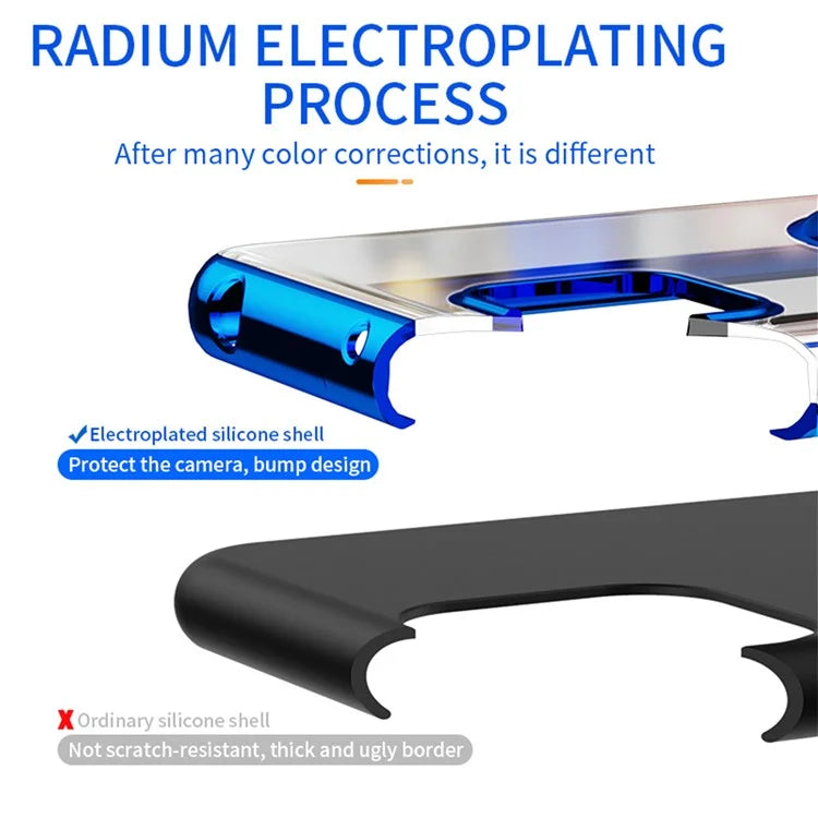 For Sony Xperia 5 V Phone Case Electroplating TPU Anti-drop Cover with Ring Kickstand