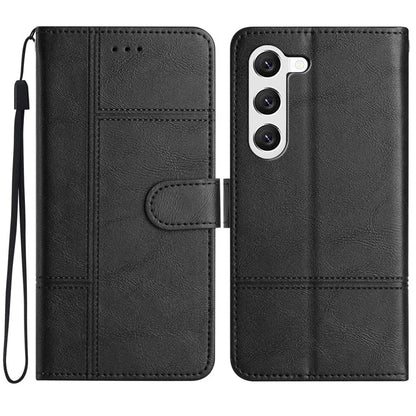 For Samsung Galaxy S24 Case PU Leather Line Imprinted Wallet Stand Phone Cover