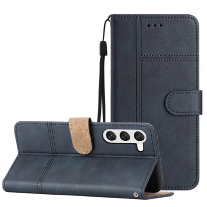 For Samsung Galaxy S24 Case PU Leather Line Imprinted Wallet Stand Phone Cover