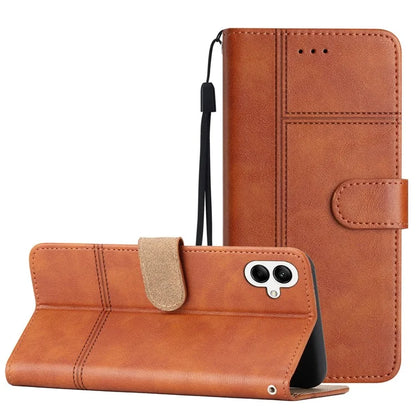 For Samsung Galaxy A05 4G Case Line Imprinted Leather Wallet Anti-drop Phone Cover