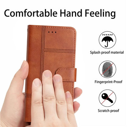For Samsung Galaxy A05 4G Case Line Imprinted Leather Wallet Anti-drop Phone Cover