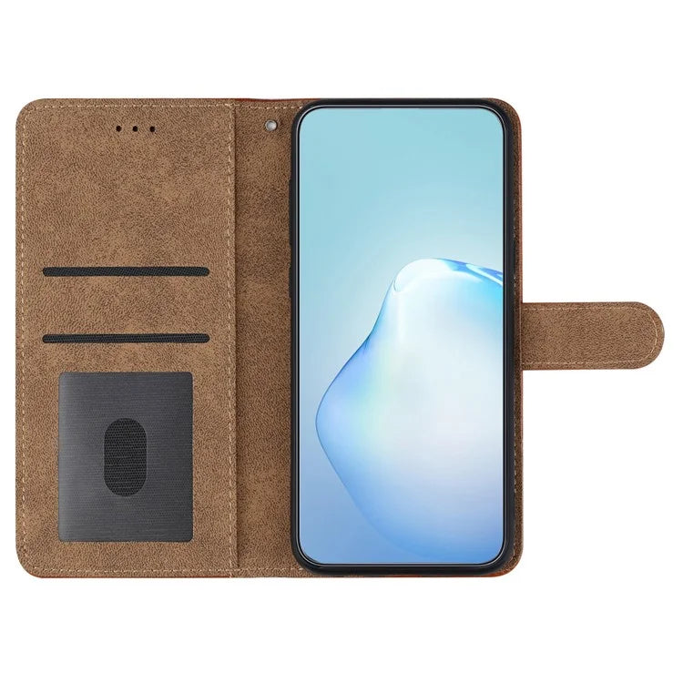 For Samsung Galaxy A05 4G Case Line Imprinted Leather Wallet Anti-drop Phone Cover
