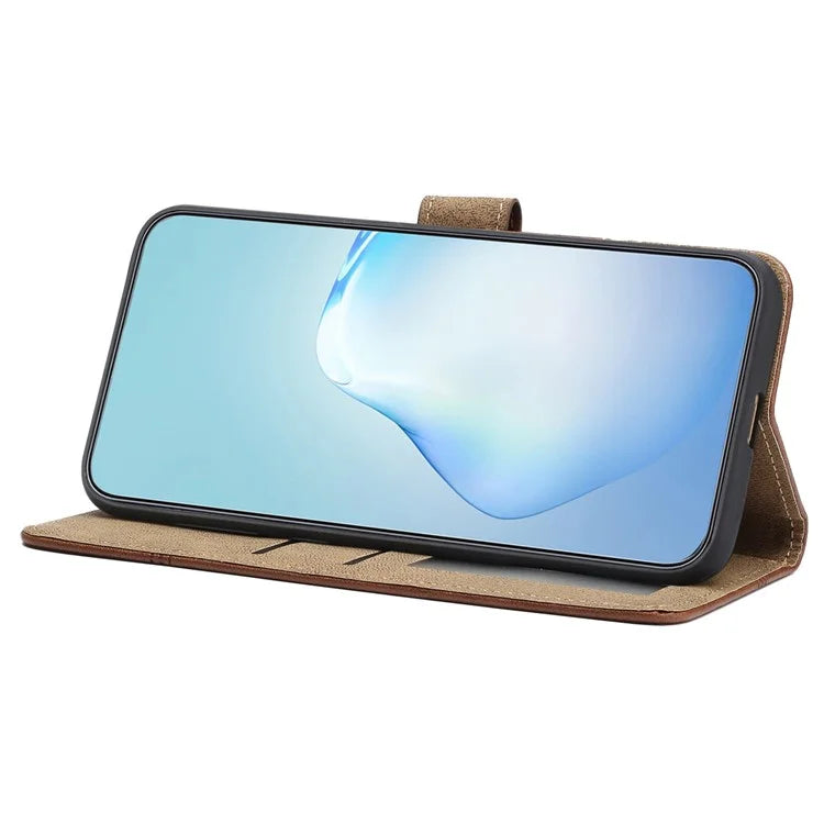 For Samsung Galaxy A05 4G Case Line Imprinted Leather Wallet Anti-drop Phone Cover