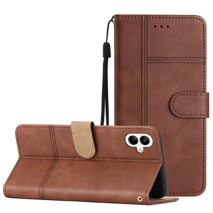 For Samsung Galaxy A05 4G Case Line Imprinted Leather Wallet Anti-drop Phone Cover