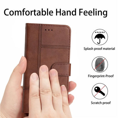 For Samsung Galaxy A05 4G Case Line Imprinted Leather Wallet Anti-drop Phone Cover