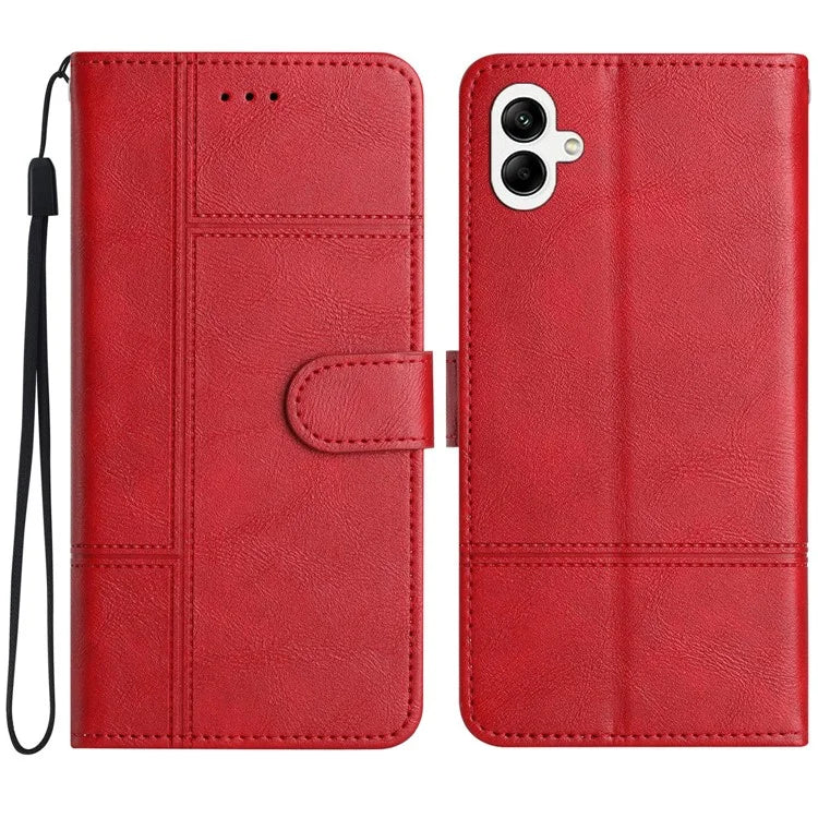For Samsung Galaxy A05 4G Case Line Imprinted Leather Wallet Anti-drop Phone Cover