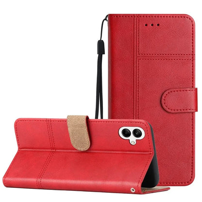 For Samsung Galaxy A05 4G Case Line Imprinted Leather Wallet Anti-drop Phone Cover