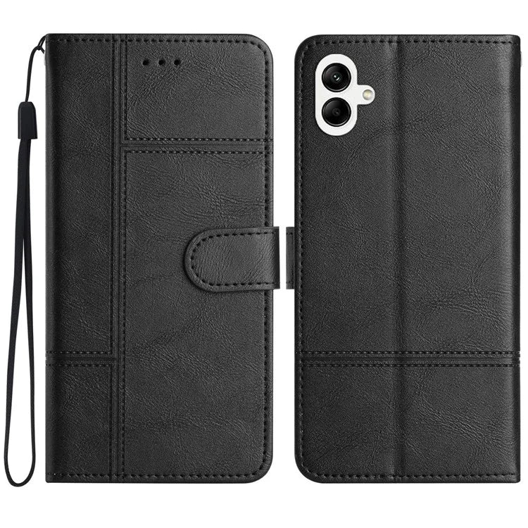 For Samsung Galaxy A05 4G Case Line Imprinted Leather Wallet Anti-drop Phone Cover