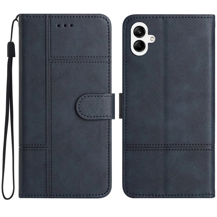 For Samsung Galaxy A05 4G Case Line Imprinted Leather Wallet Anti-drop Phone Cover