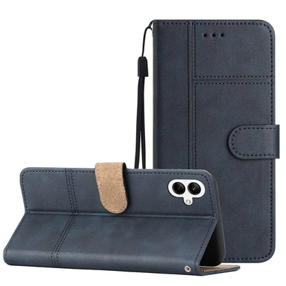 For Samsung Galaxy A05 4G Case Line Imprinted Leather Wallet Anti-drop Phone Cover