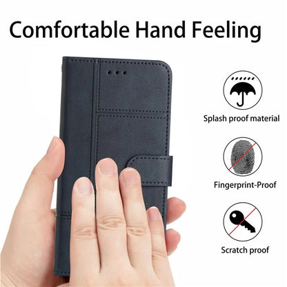 For Samsung Galaxy A05 4G Case Line Imprinted Leather Wallet Anti-drop Phone Cover