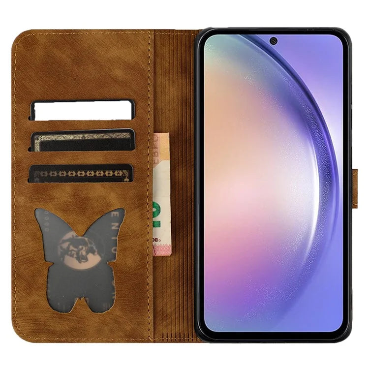 For Google Pixel 8 Pro Case Butterfly Cat Imprinted Wallet Phone Leather Cover
